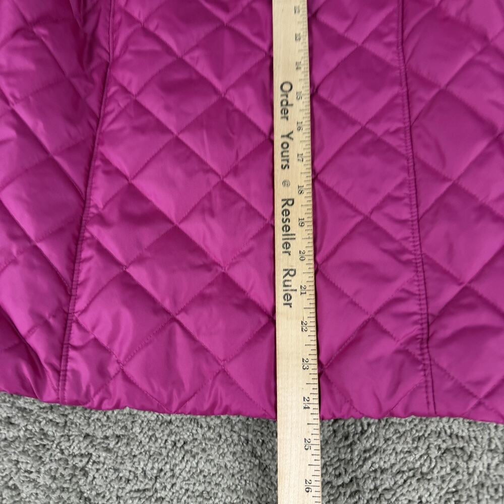 Columbia Jacket Womens Medium Pink Quilted Hooded Fleece Lined Full Zip Warm - Picture 10 of 13